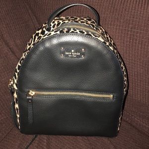 Kate Spade Black/Leopard Print Backpack